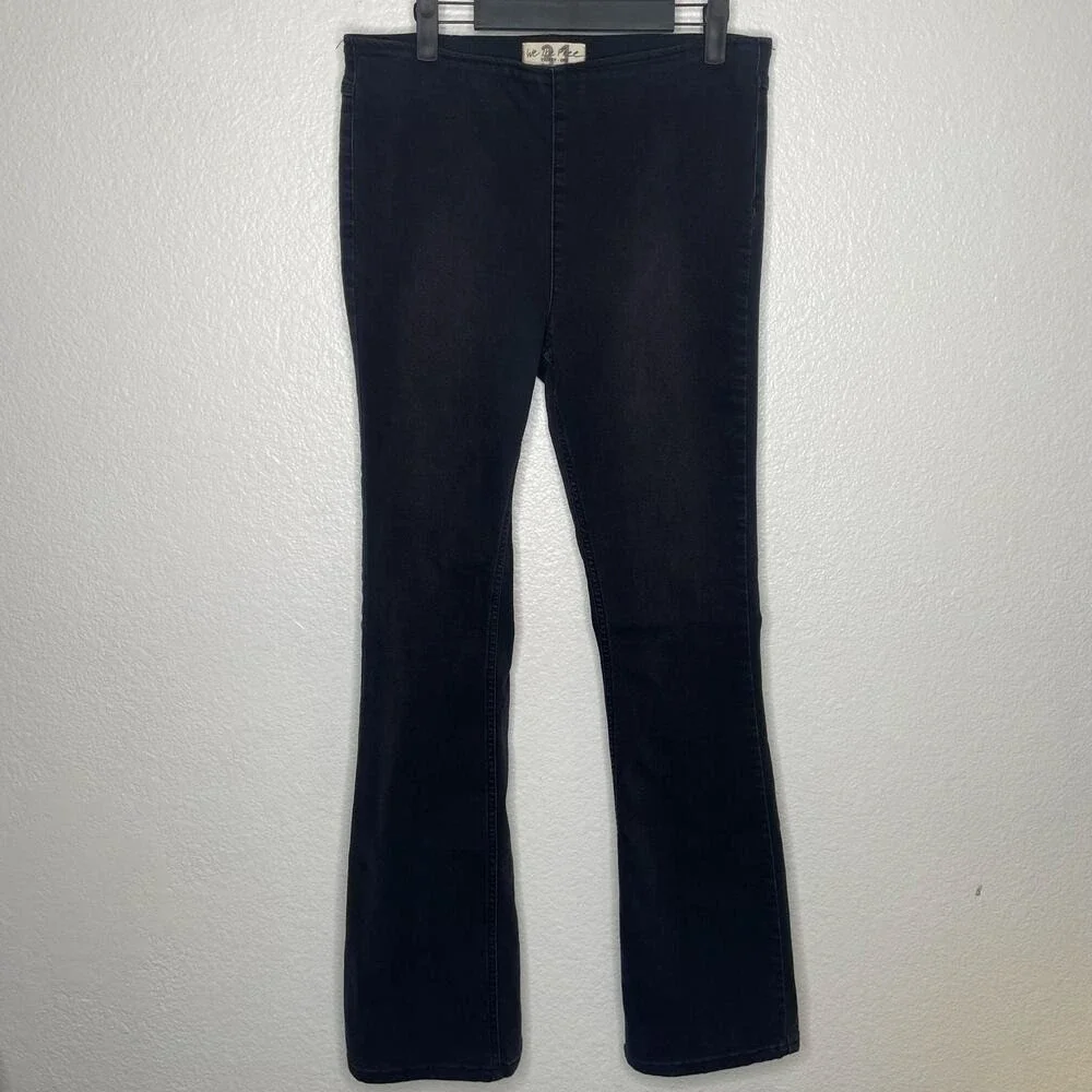 Free People Womens Jeans Size 31 Black Pull On Casual Flare Leg High Rise